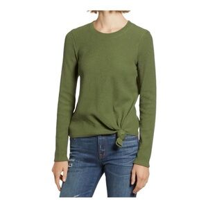MADEWELL Elwood Front Knot Long Sleeve Top - Size XL
